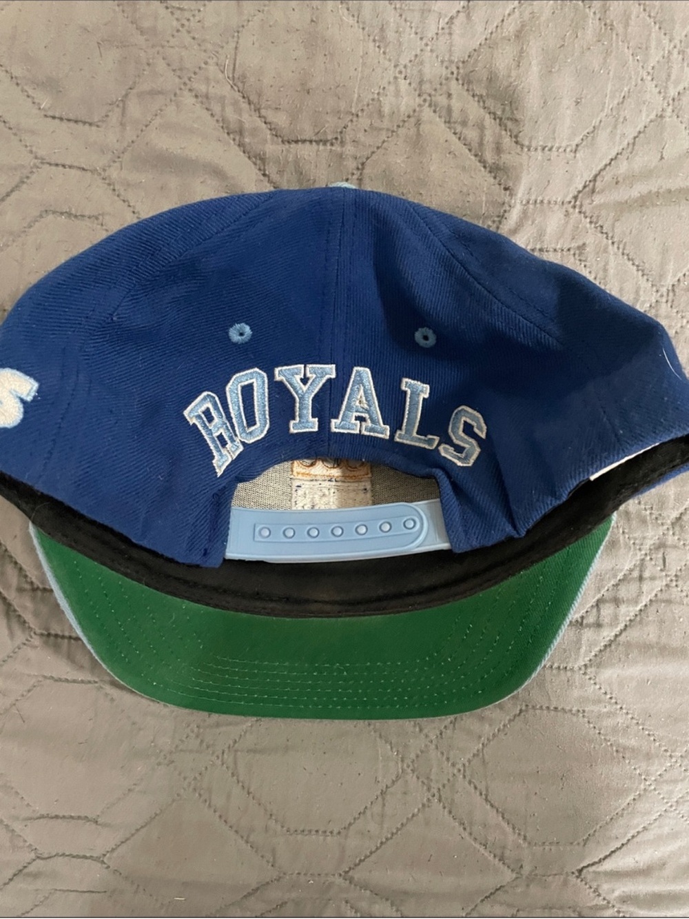 Royals Blue Snapback Hat with Green Undervisor